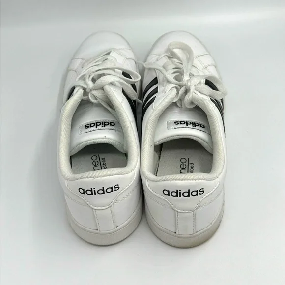 Adidas Neo Cloudfoam Classic white with black stripe sneakers women’s 9 - Picture 7 of 11
